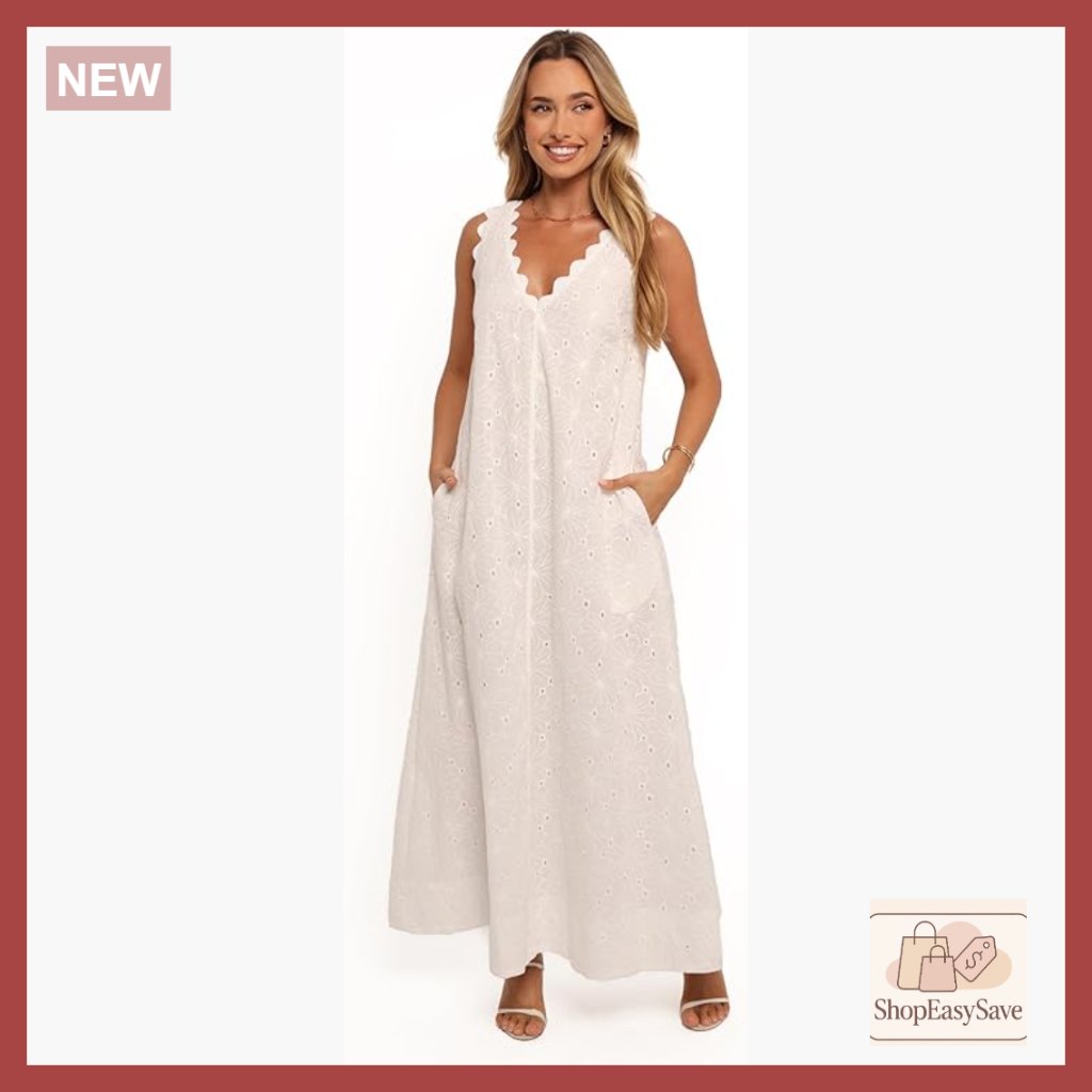 Maxi Dress Elegant V-Neck Flowy Cotton Cocktail Party Night Out Chic